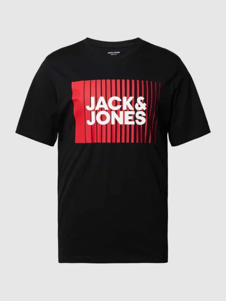 T-shirt z nadrukiem z logo model ‘CORP’ Jack & Jones czarna