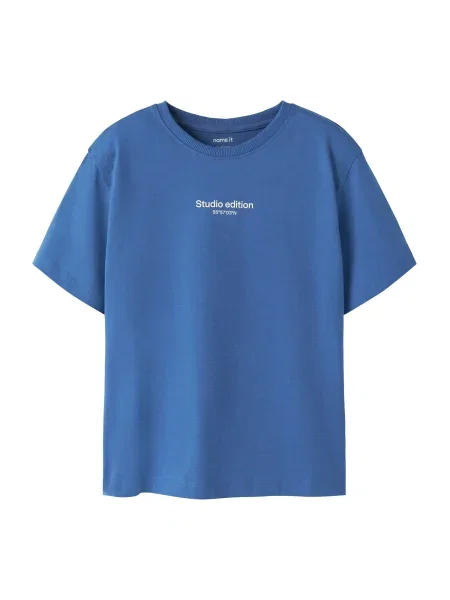 NAME IT Tricou NKMBrody albastru alb