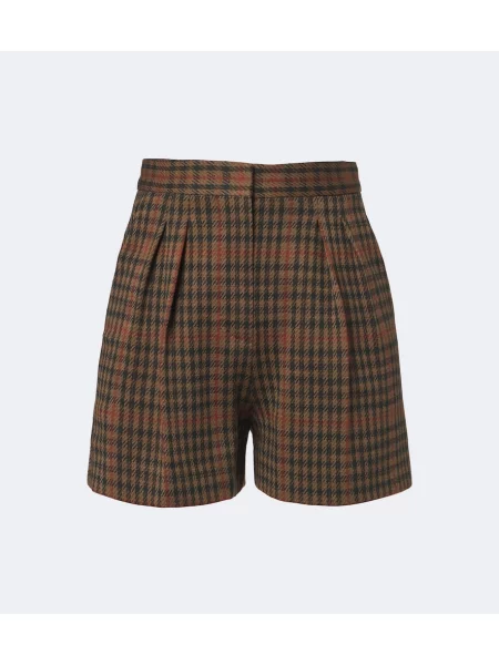 Pantaloni scurți Max Mara de lână maro