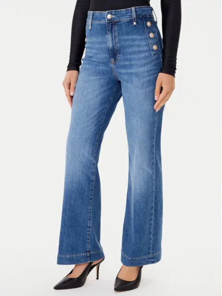 Guess Jeansy Wide Leg niebieski