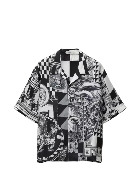 Cămașă Versace de mătase negru