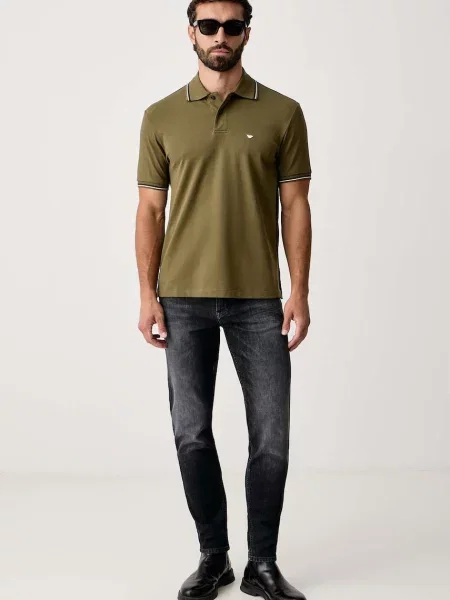 Tricou polo Emporio Armani verde