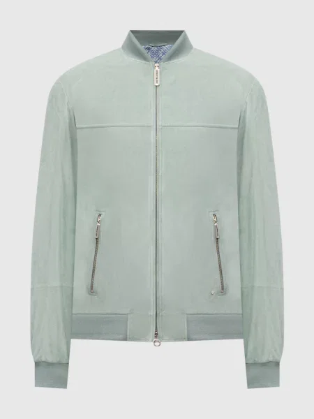 Замшевый бомбер Stefano Ricci зеленый