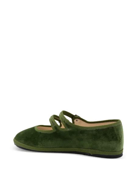 Balerini Gondolina din dantelă verde
