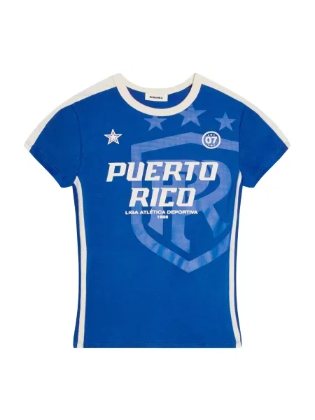 Bershka Tricou albastru regal / albastru deschis alb
