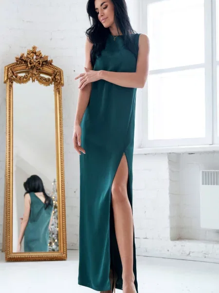 Сукня максі RiMari смарагдовий текстиль/поліестер