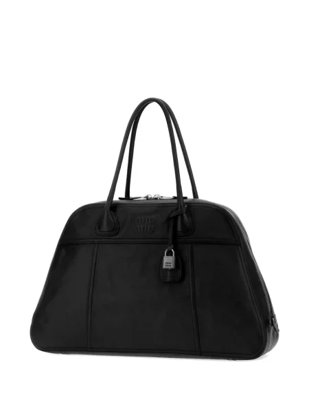 Geantă shopper Miu Miu din piele negru
