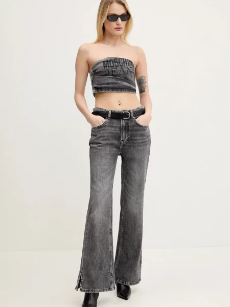 Блузка Moschino Jeans с принтом серая