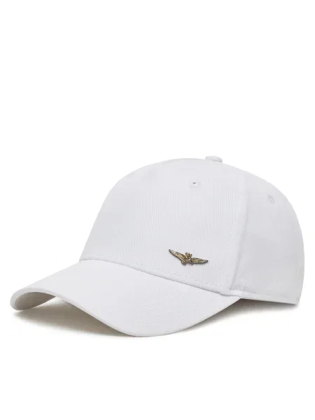 Шапка с козирка Aeronautica Militare с изчистен дизайн бяло