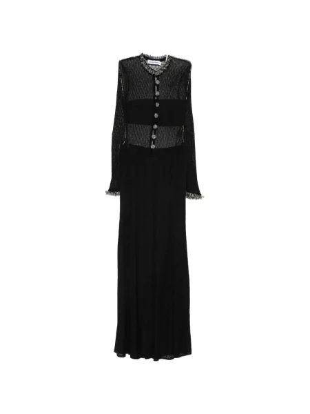Rochie maxi Self-portrait tricotate negru