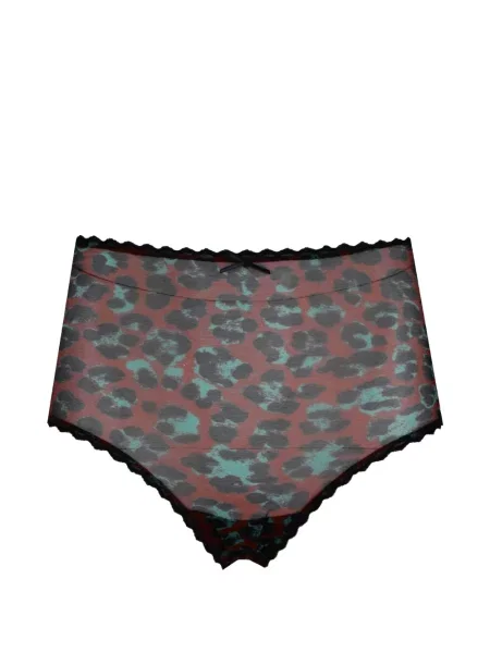 Chiloți briefs Laura Urbinati cu imagine cu model leopard din dantelă maro