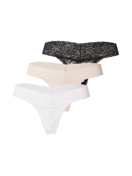 GUESS Tanga roz pudră / negru alb