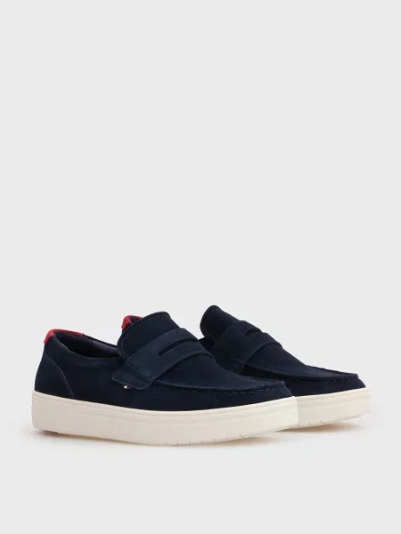 Замшевые лоферы Tommy Hilfiger синие