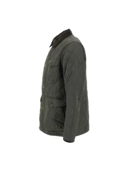 Kurtka pikowana o kroju regular fit z kołnierzykiem w kontrastowym kolorze model HORNBY' Barbour oliwkowa