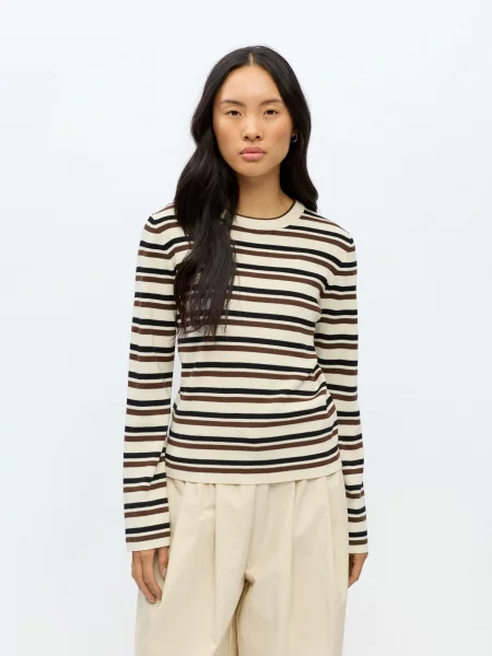 OBJECT Pulover OBJESTER crem / maro negru