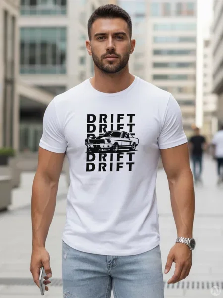 Koszulka z nadrukiem DRIFT Dstreet biała
