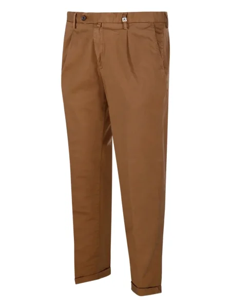 Pantaloni Myths plisate maro