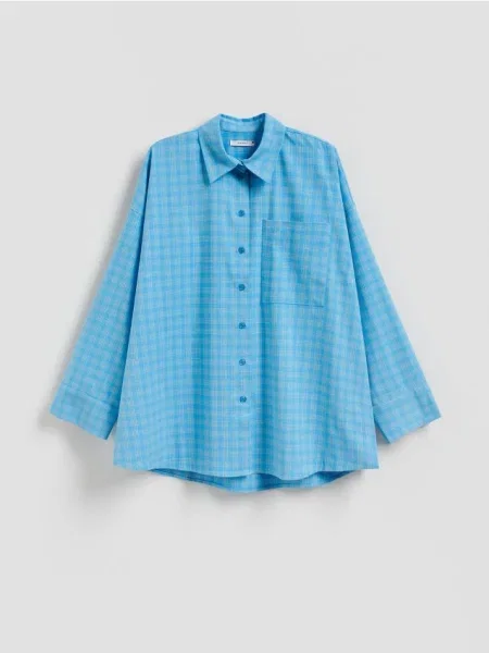 Reserved Картата сорочка світло-блакитний блакитна