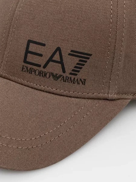 Бейсболка Emporio Armani з принтом коричневий
