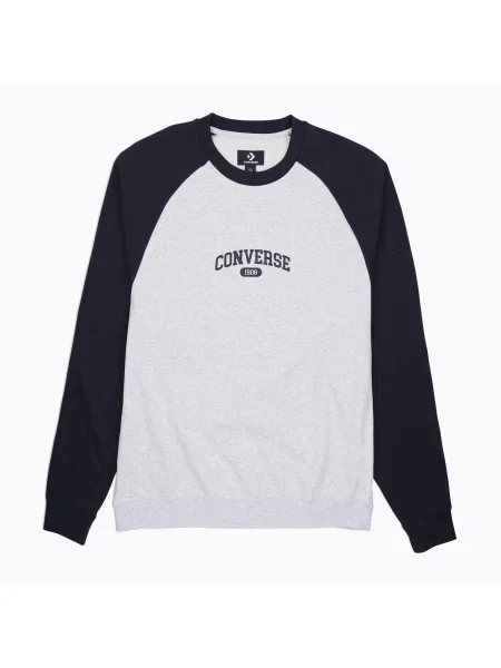 Мъжки суитшърт Converse Retro Chuck Raglan Crew light retro greather heather/bla сиво