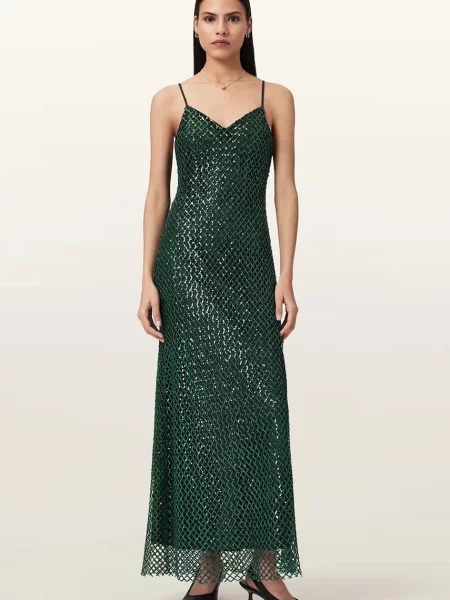 AllSaints rochie CHANTELLE verde