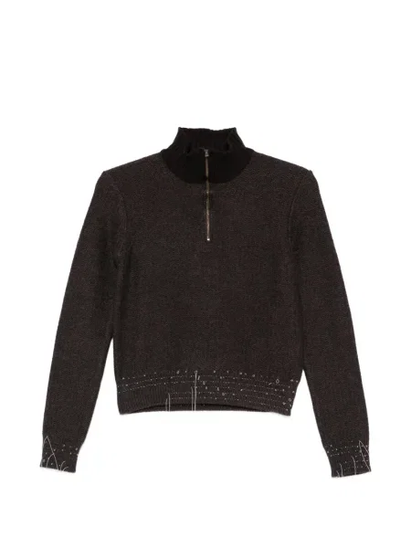 Pulover Maison Margiela de jumătate de fermoar maro