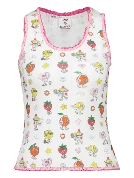 Podkoszulka Casablanca z falbankami biała