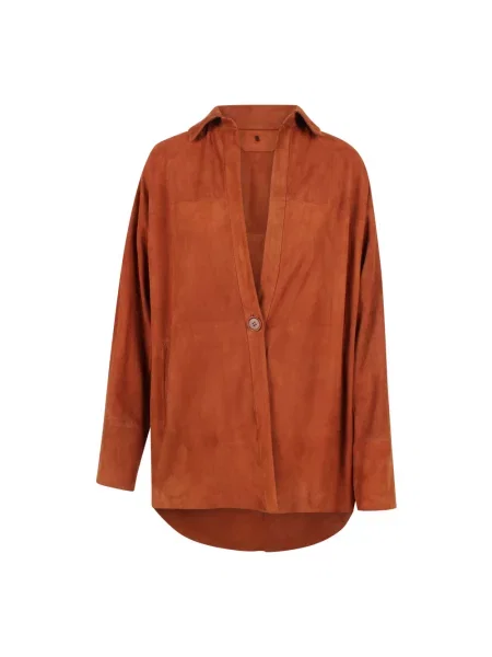 Koszula Salvatore Santoro zamszowa pomarańczowa