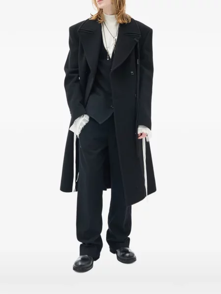 Palton Ann Demeulemeester cu două rânduri de nasturi negru