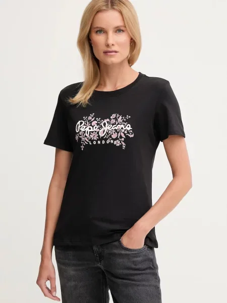 Тениска Pepe Jeans дамска черно