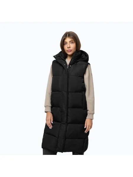 Vestă pentru femei Pitbull Ashley Padded Hooded Long black negru