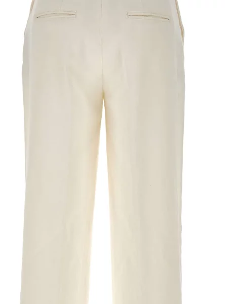 Pantaloni Eleventy plisate alb