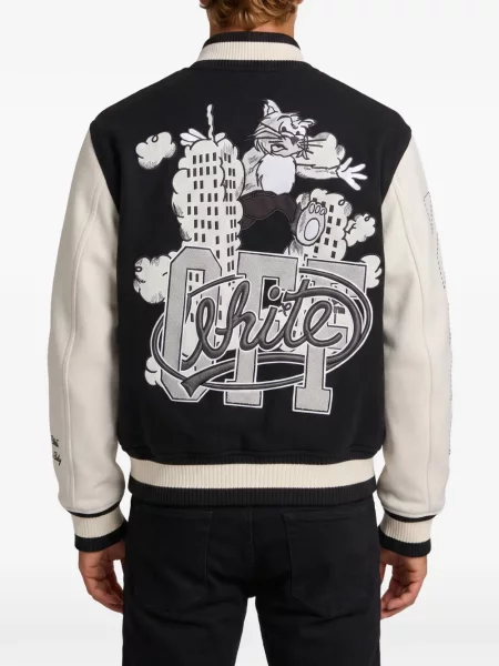 Geacă Off-white cu broderie alb