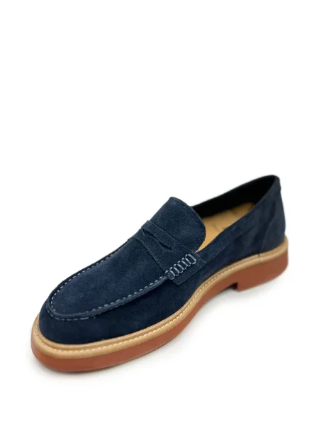 Pantofi loafer Bekk din piele de căprioară albastru