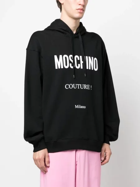 Hanorac cu glugă Moschino cu imagine negru