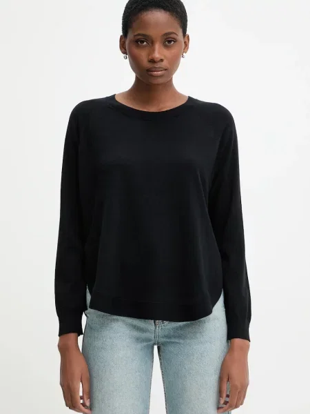 Pulover z dodatkom volne United Colors of Benetton črna