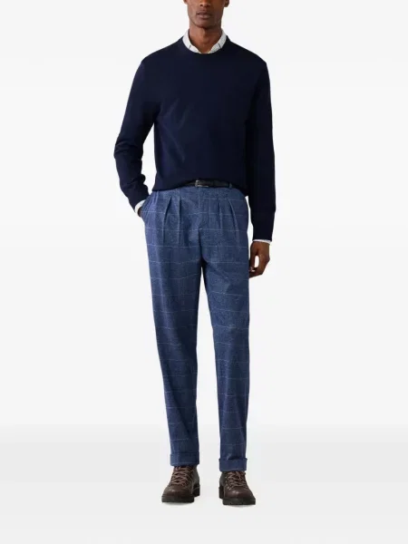 Pulover Hackett London cu decolteu rotund albastru