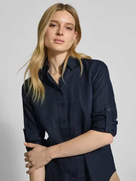 Koszula z czystego lnu o kroju relaxed fit z czystego lnu Lauren Ralph Lauren niebieska