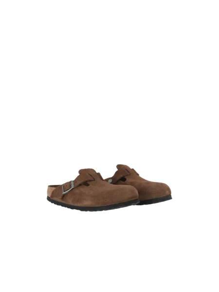 Klapki Birkenstock skórzane brązowe