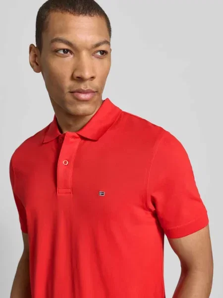 Koszulka polo o kroju regular fit z haftem Christian Berg Men czerwone