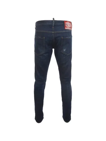 Skinny jeansy skinny Dsquared2 z przetarciami niebieskie
