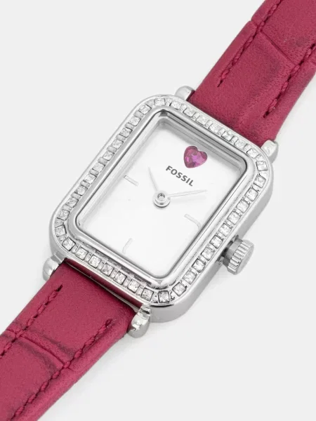 FOSSIL Ceas analogic RAQUEL roșu burgundy / argintiu roz