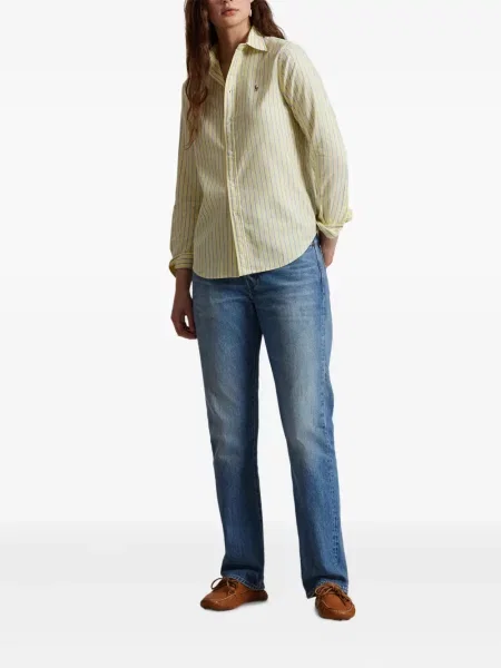 Vunena majica Polo Ralph Lauren s okruglim izrezom iznad koljena narančasta
