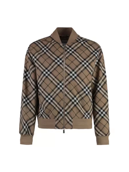 Kurtka bomber Burberry wełniany beżowy
