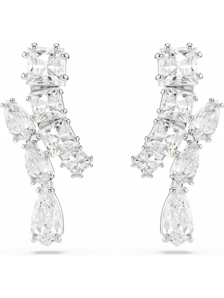 Kolczyki Swarovski biznesowe szare