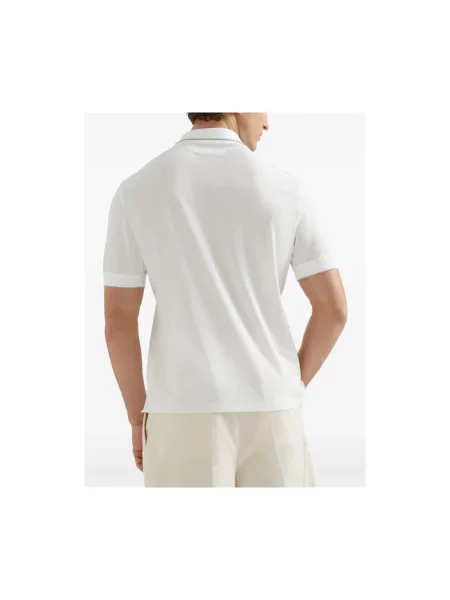 Koszulka polo Brunello Cucinelli z logo biała