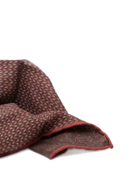 Fular Brunello Cucinelli cu imprimeu geometric roșu