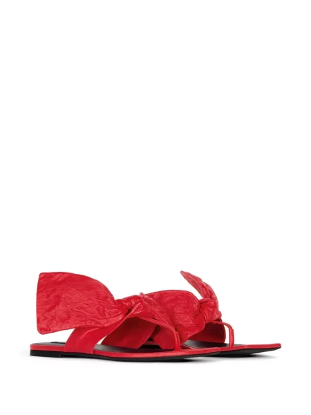 Sandale Givenchy cu funde din piele fără toc roșu