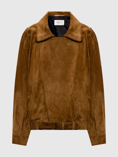 Замшева куртка Saint Laurent коричнева