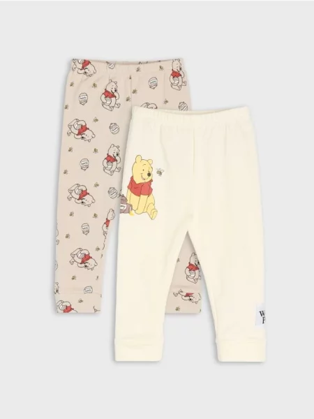 Sinsay legíny s potiskem 2 pack Winnie the Pooh béžová